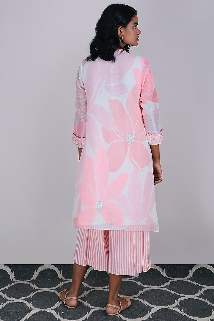 Pink Striped Culotte Pants by Arcvsh by Pallavi Singh at Pernia's Pop Up Shop