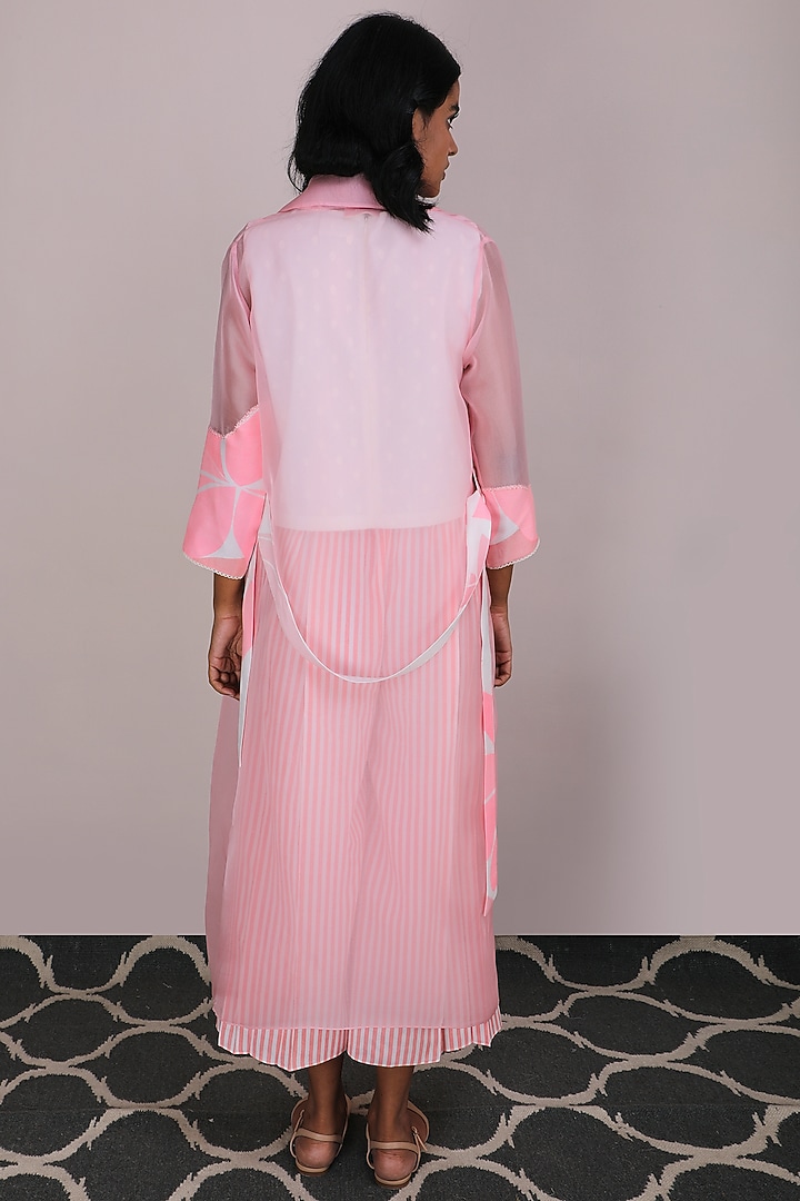 Pink Machine Embroidered Culotte Pant Set by Arcvsh by Pallavi Singh at Pernia's Pop Up Shop