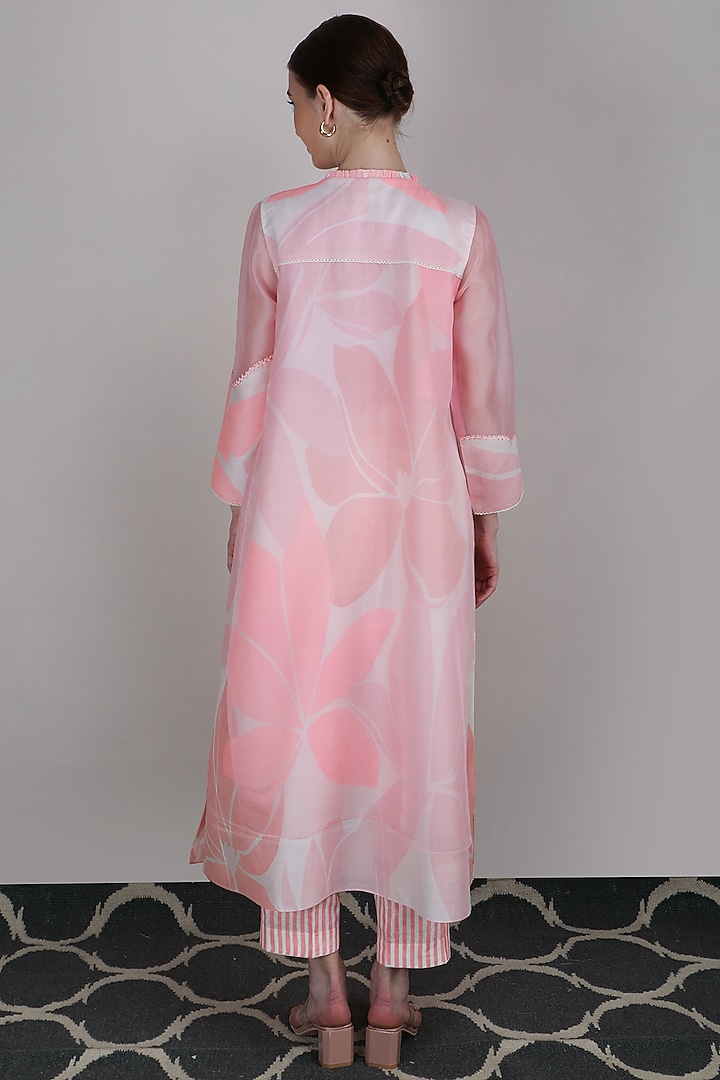 Pink Printed Double Layered Tunic by Arcvsh by Pallavi Singh at Pernia's Pop Up Shop