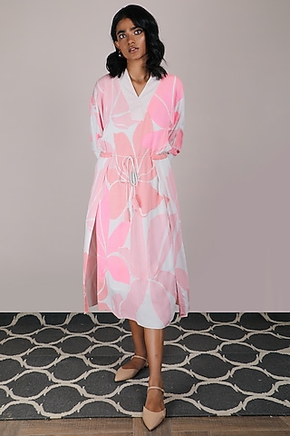 Pink Machine Embroidered Dress by Arcvsh by Pallavi Singh