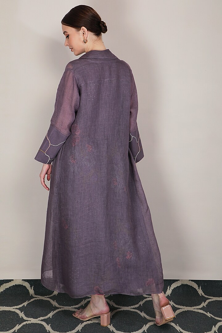 Lavender Machine Embroidered Jacket by Arcvsh by Pallavi Singh at Pernia's Pop Up Shop