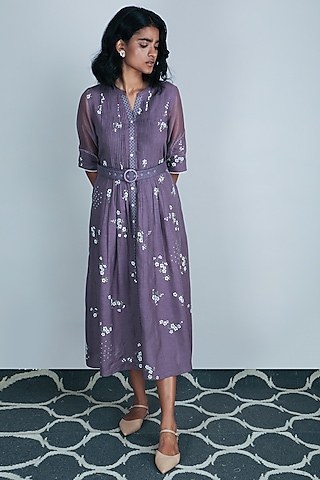 Lavender Embroidered Dress by Arcvsh by Pallavi Singh