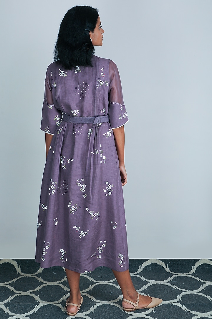 Lavender Embroidered Summer Dress by Arcvsh by Pallavi Singh at Pernia's Pop Up Shop