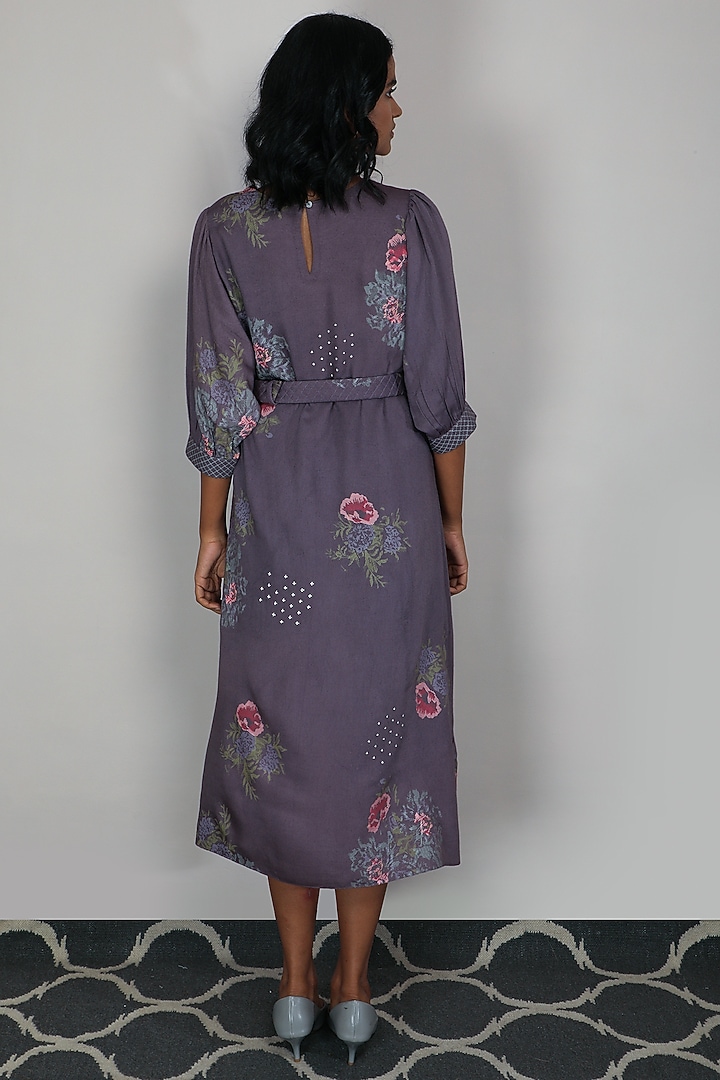 Lavender Rose Printed Summer Dress by Arcvsh by Pallavi Singh at Pernia's Pop Up Shop