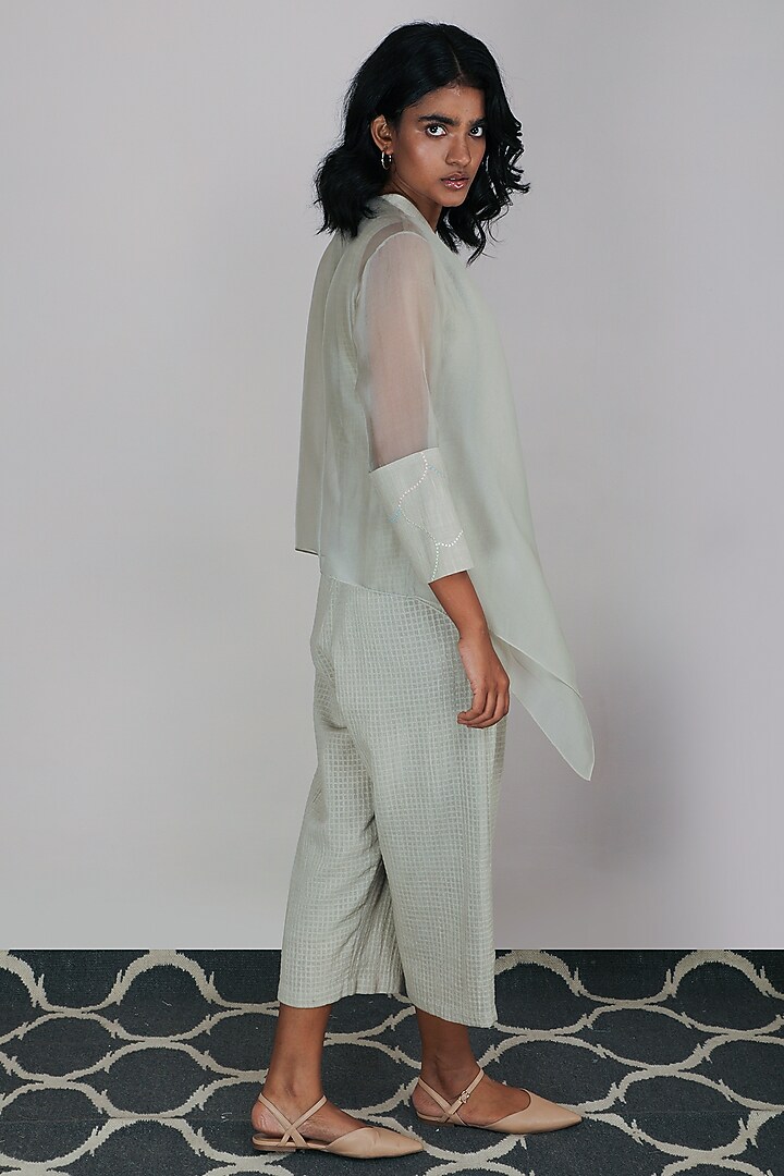 Sand Jumpsuit With Embroidered Jacket by Arcvsh by Pallavi Singh at Pernia's Pop Up Shop