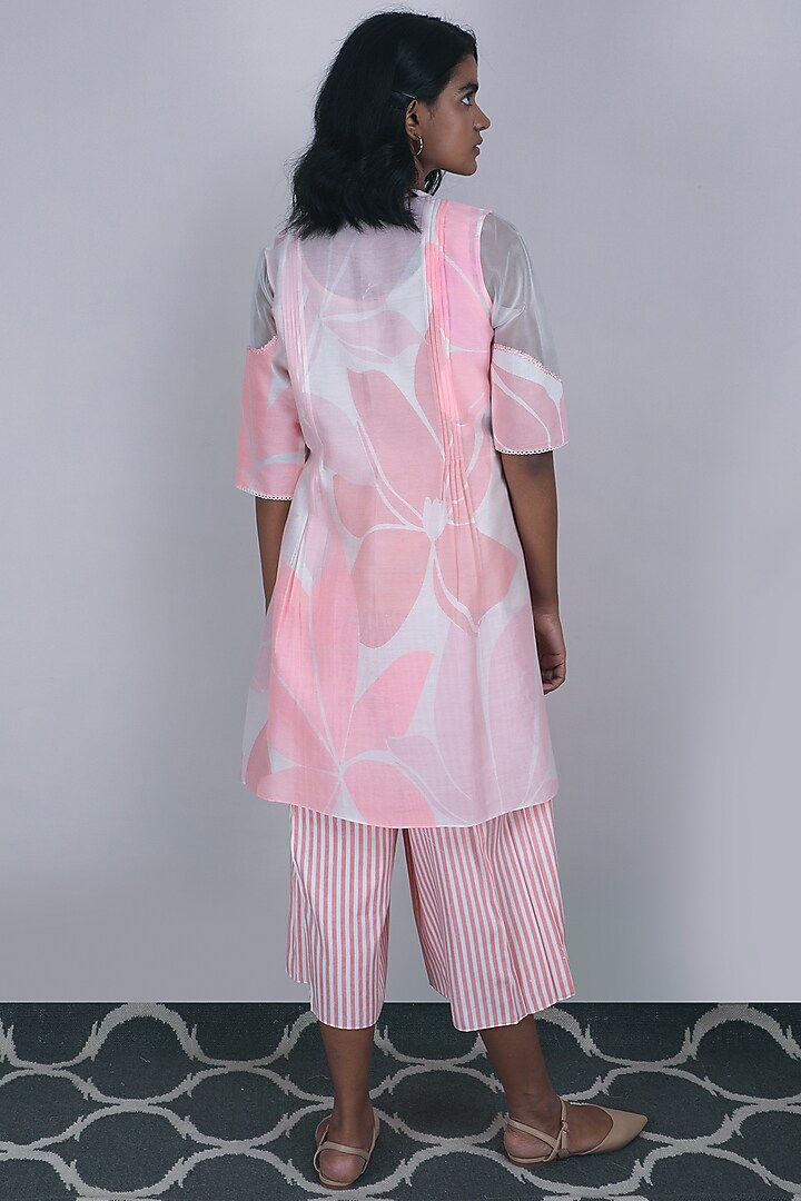 Pink Rose Printed Pleated Summer Dress by Arcvsh by Pallavi Singh at Pernia's Pop Up Shop