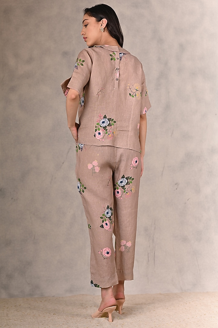 Almond Embroidered Jacket Set by Arcvsh by Pallavi Singh at Pernia's Pop Up Shop