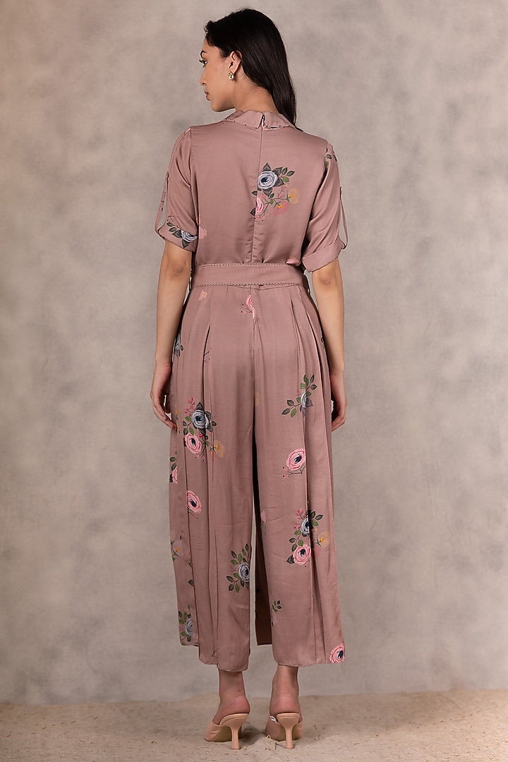 Almond Embroidered Jumpsuit by Arcvsh by Pallavi Singh at Pernia's Pop Up Shop