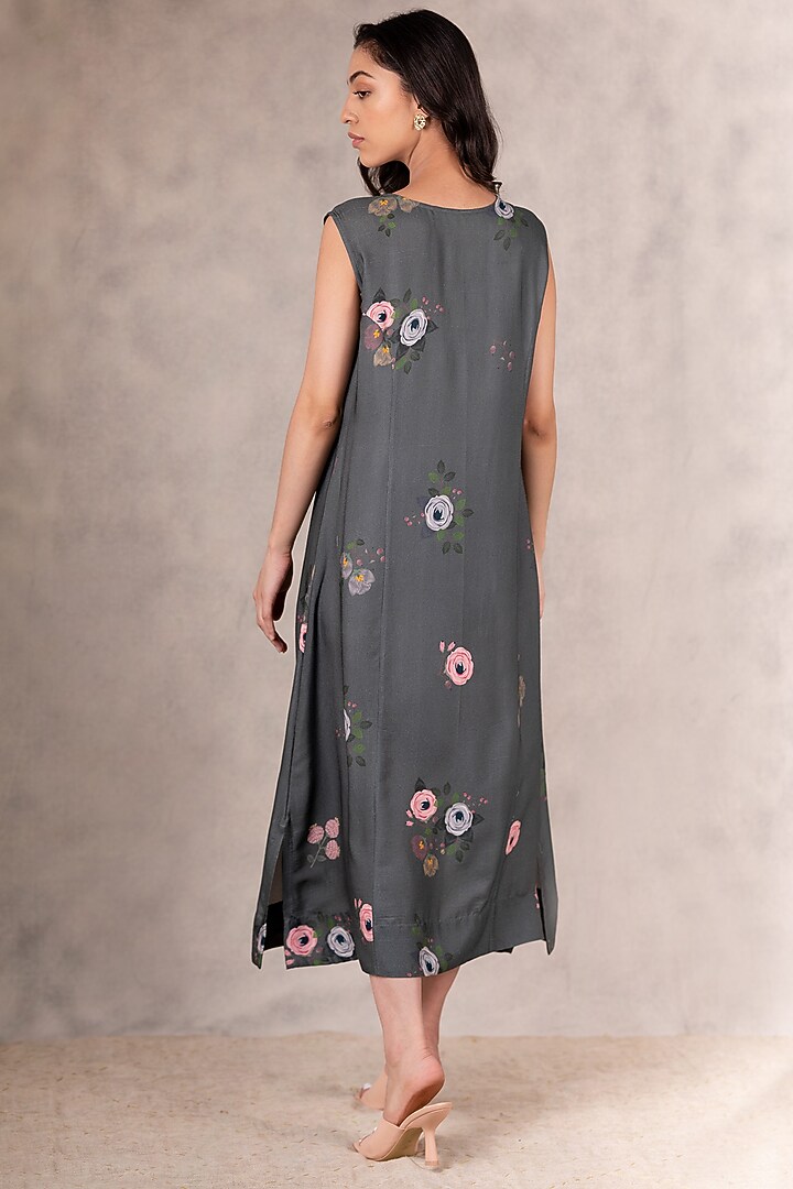 Forest Green Printed Jacket Vacation Dress by Arcvsh by Pallavi Singh at Pernia's Pop Up Shop