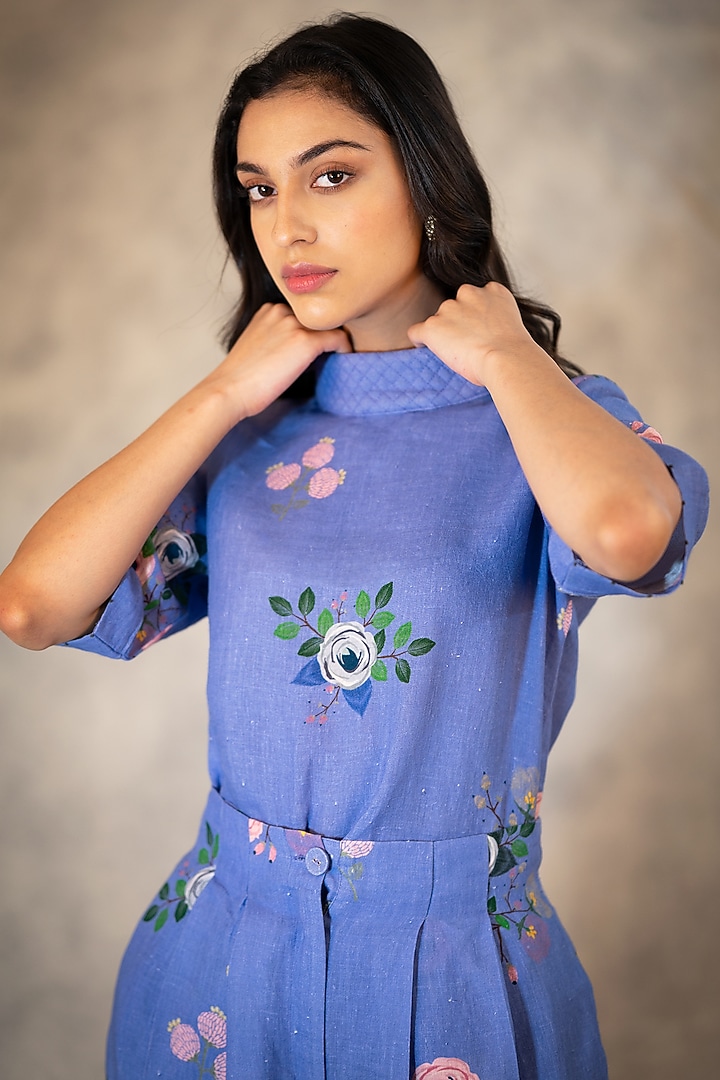 Twilight Printed & Embroidered Top by Arcvsh by Pallavi Singh at Pernia's Pop Up Shop