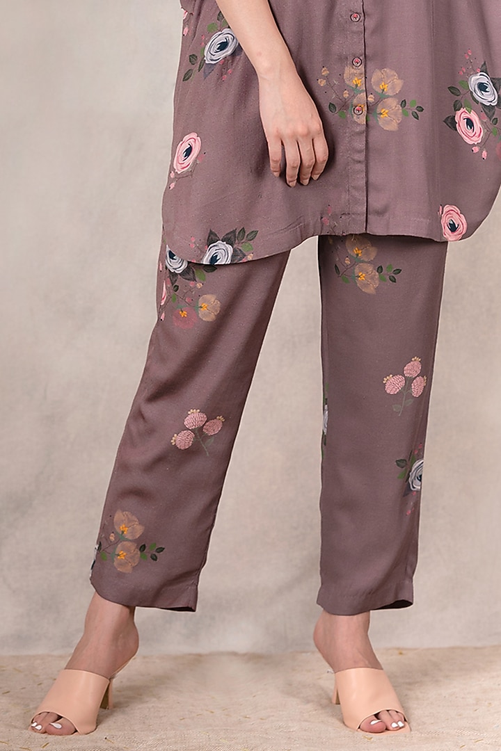 Coffee Printed Pants by Arcvsh by Pallavi Singh at Pernia's Pop Up Shop