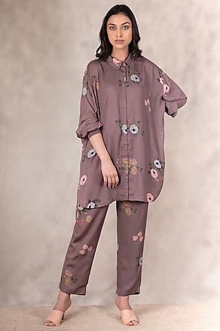 Coffee Printed Co-Ord Set by Arcvsh by Pallavi Singh
