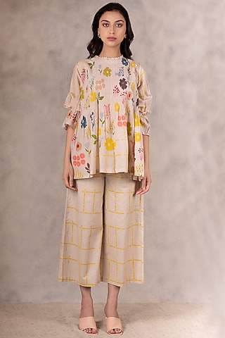 Sand Hand Block Printed Top by Arcvsh by Pallavi Singh