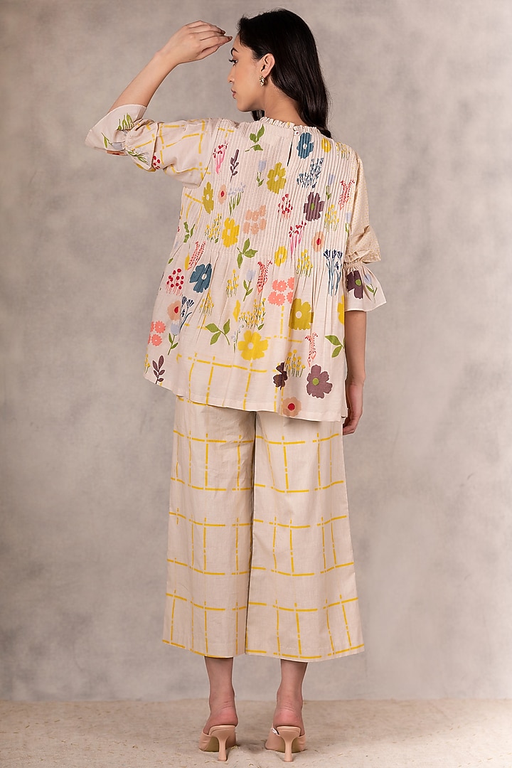 Sand Cotton Silk & Linen Co-Ord Set by Arcvsh by Pallavi Singh at Pernia's Pop Up Shop