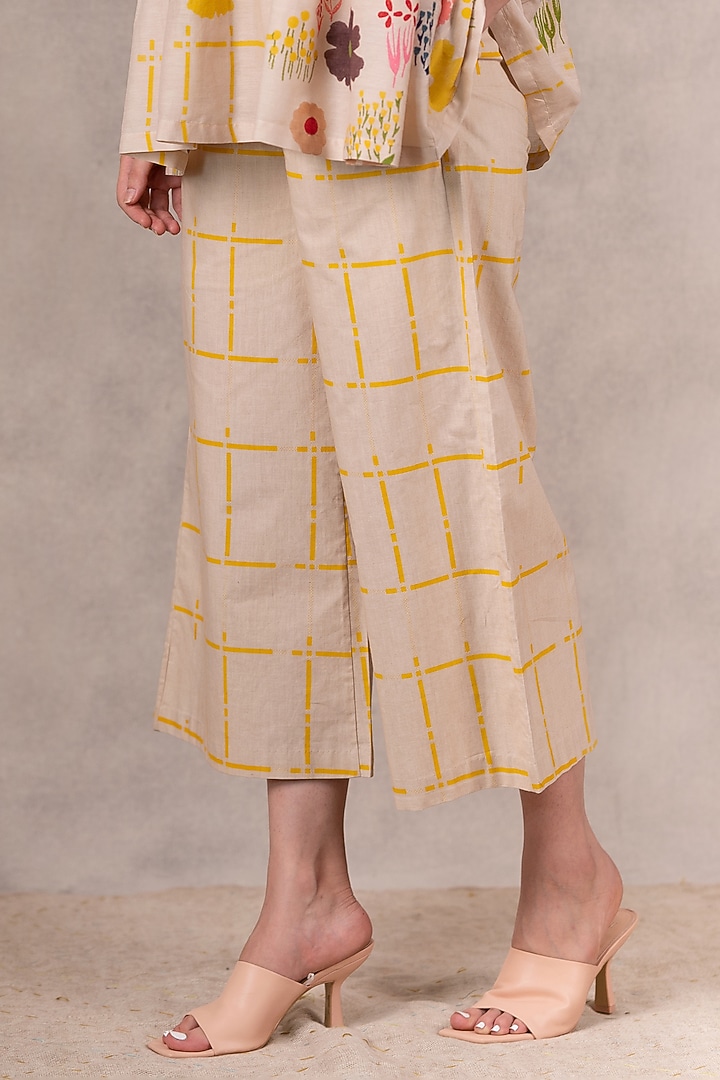 Sand Cotton Silk & Linen Co-Ord Set by Arcvsh by Pallavi Singh at Pernia's Pop Up Shop