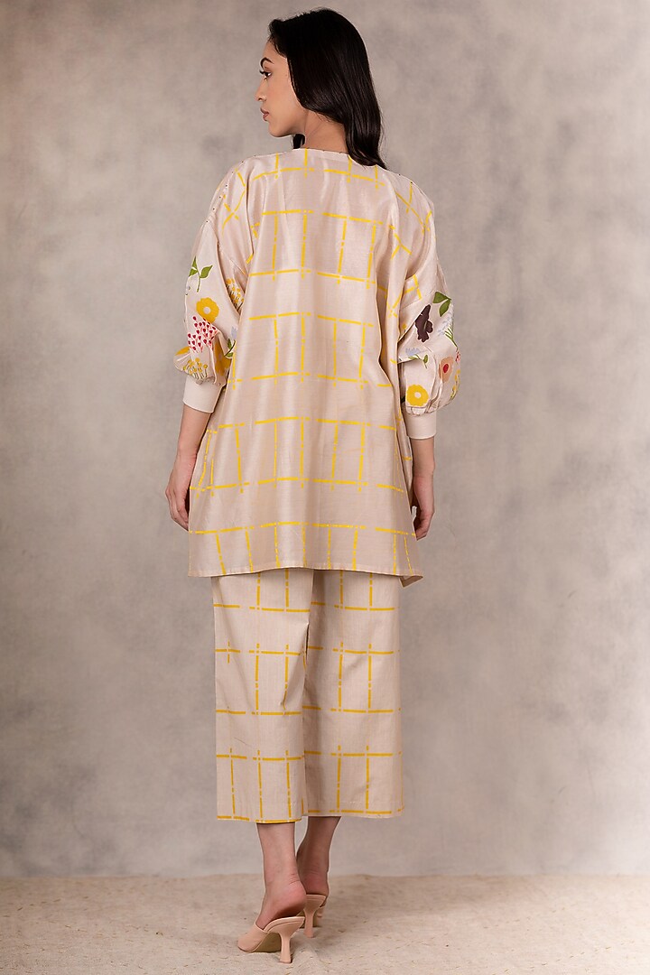 Sand Hand Block Printed Pants by Arcvsh by Pallavi Singh at Pernia's Pop Up Shop