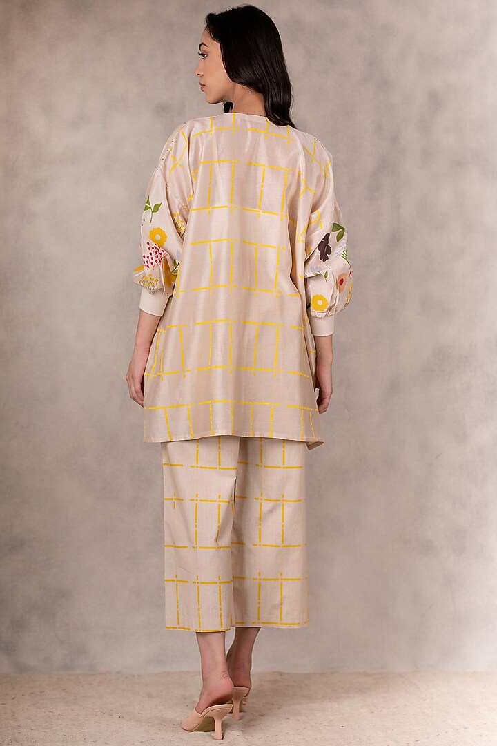 Sand Hand Block Printed Co-Ord Set by Arcvsh by Pallavi Singh at Pernia's Pop Up Shop