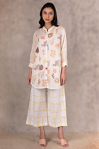 Ivory Printed Pants by Arcvsh by Pallavi Singh