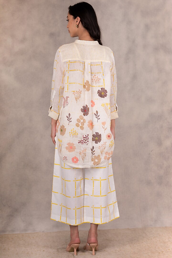 Ivory Embroidered & Printed Co-Ord Set by Arcvsh by Pallavi Singh at Pernia's Pop Up Shop