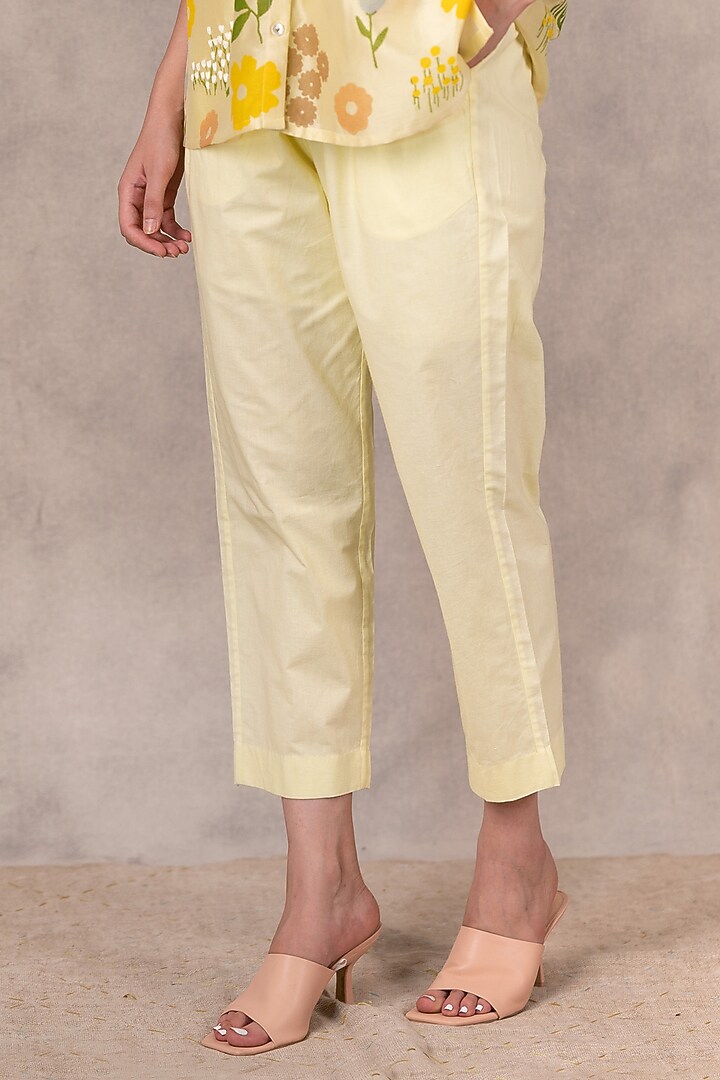 Yellow Hand Block Printed Co-Ord Set by Arcvsh by Pallavi Singh at Pernia's Pop Up Shop