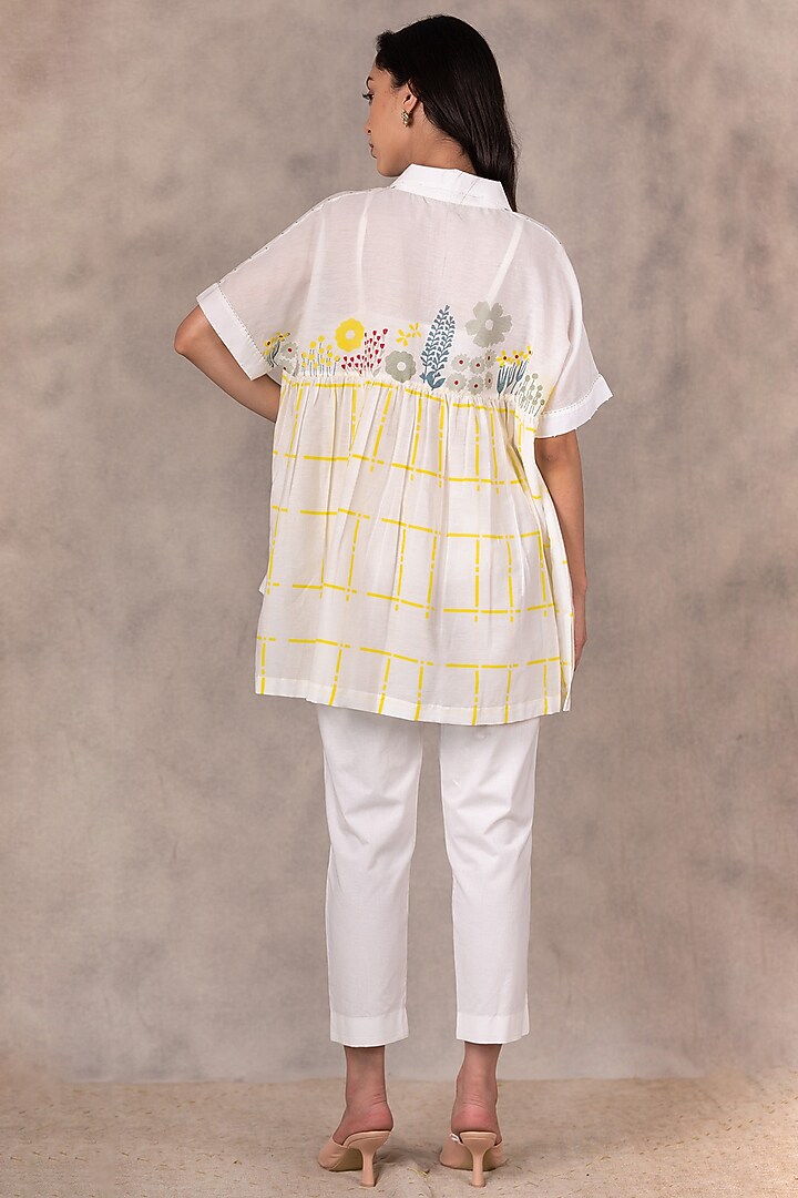 Ivory Hand Block Printed Top by Arcvsh by Pallavi Singh at Pernia's Pop Up Shop