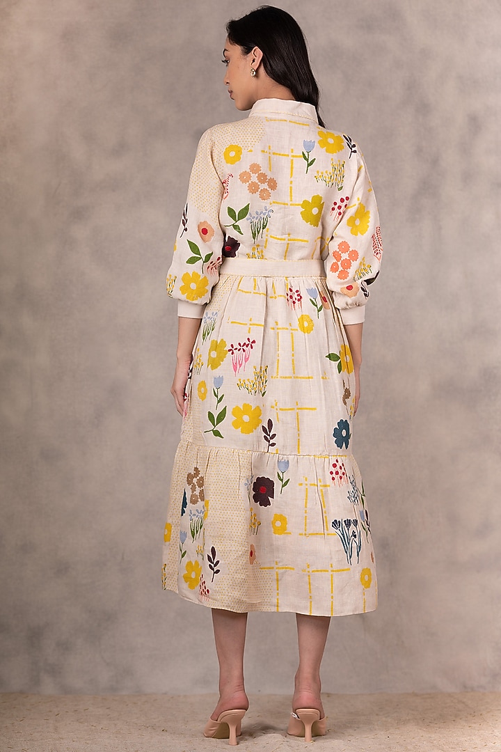 Sand Printed Tiered Vacation Dress by Arcvsh by Pallavi Singh at Pernia's Pop Up Shop