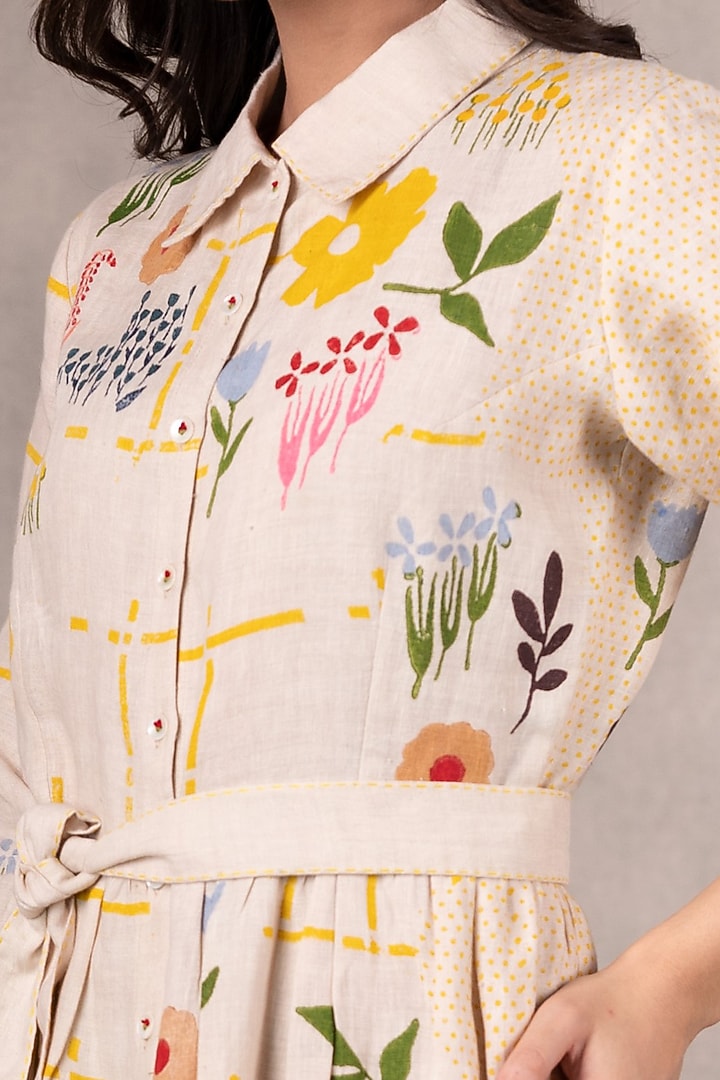 Sand Printed Tiered Vacation Dress by Arcvsh by Pallavi Singh at Pernia's Pop Up Shop