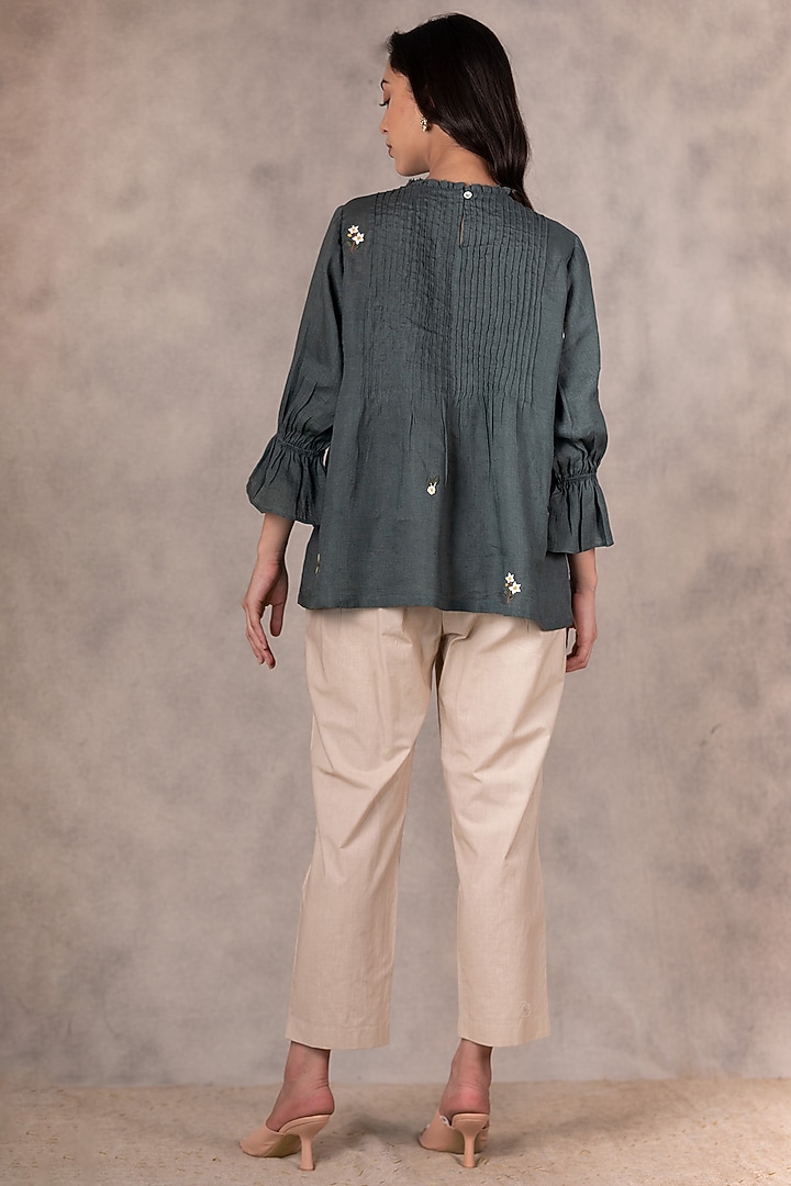 Forest Green Embroidered Top by Arcvsh by Pallavi Singh at Pernia's Pop Up Shop