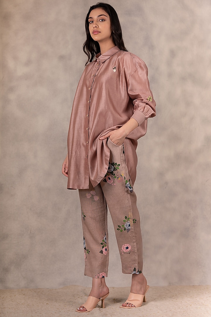 Almond Hand Embroidered Shirt by Arcvsh by Pallavi Singh