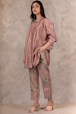Almond Printed Straight Pants by Arcvsh by Pallavi Singh