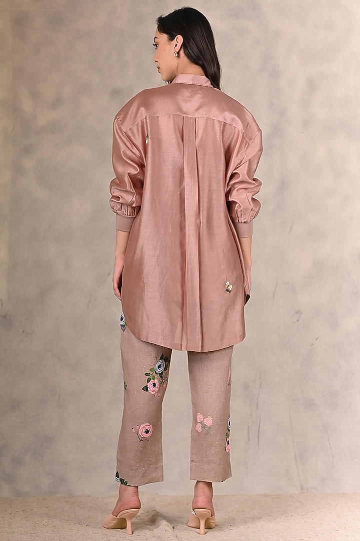 Almond Printed Straight Pants by Arcvsh by Pallavi Singh at Pernia's Pop Up Shop