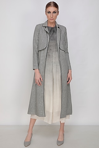 Grey Hand Painted Jumpsuit With Jacket by Arcvsh by Pallavi Singh