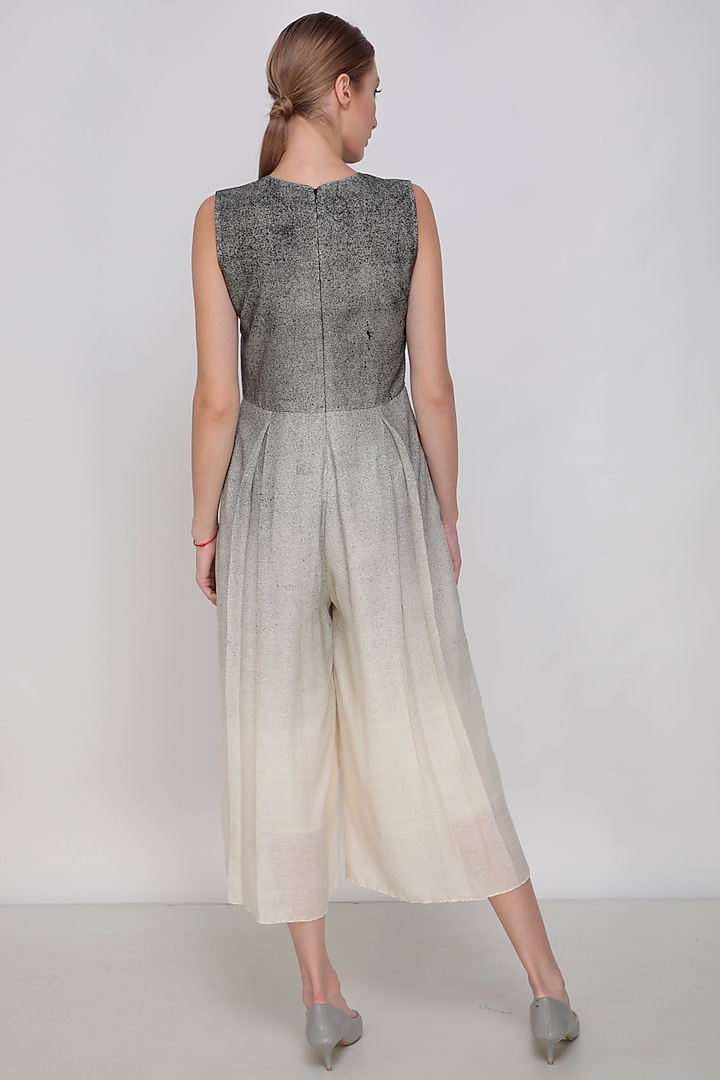 Grey Hand Painted Jumpsuit With Jacket by Arcvsh by Pallavi Singh at Pernia's Pop Up Shop