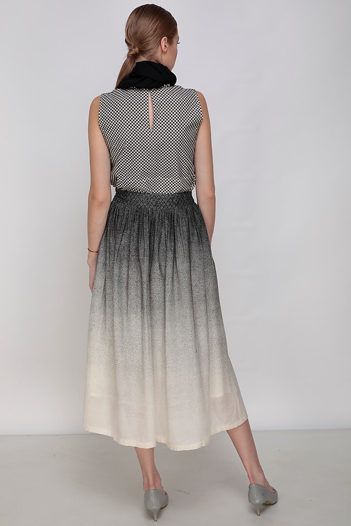 Black Printed Top With Skirt by Arcvsh by Pallavi Singh at Pernia's Pop Up Shop