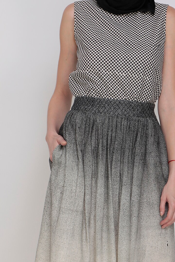 Black Printed Top With Skirt by Arcvsh by Pallavi Singh at Pernia's Pop Up Shop