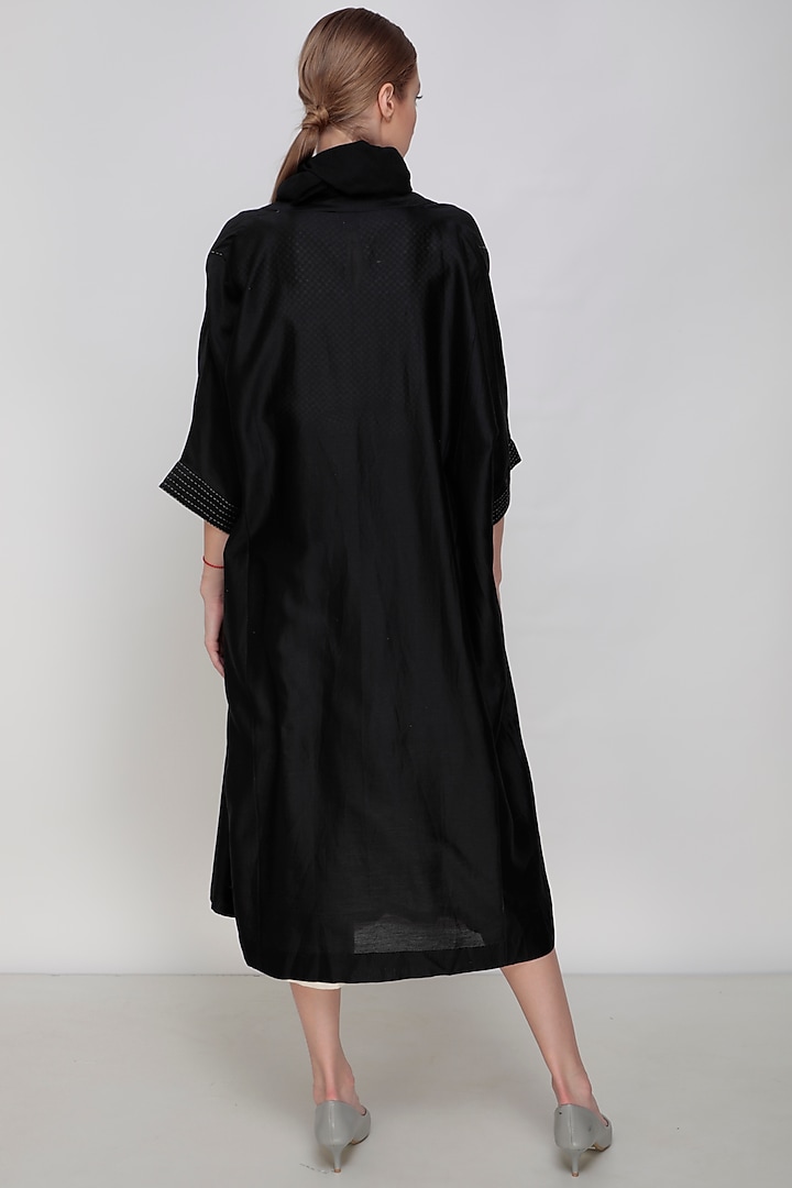 Black Printed Top With Skirt & Throwon by Arcvsh by Pallavi Singh at Pernia's Pop Up Shop