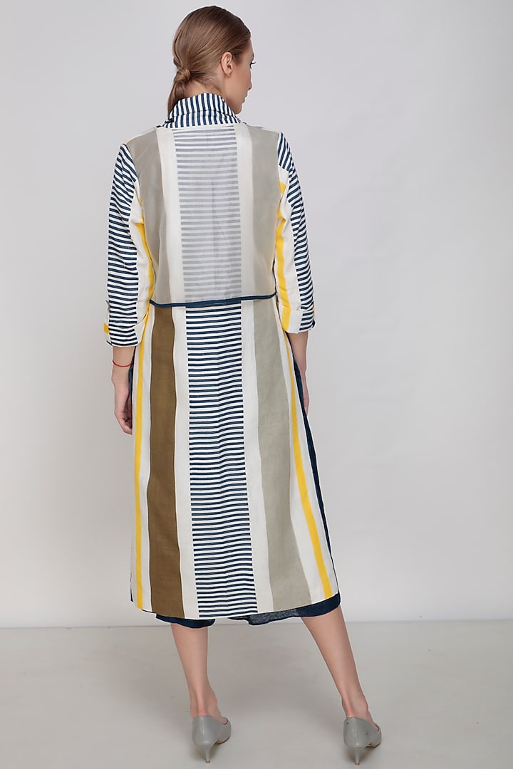 Multi Colored Striped Jacket Set by Arcvsh by Pallavi Singh at Pernia's Pop Up Shop