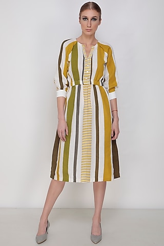Multi Colored Striped Dress by Arcvsh by Pallavi Singh