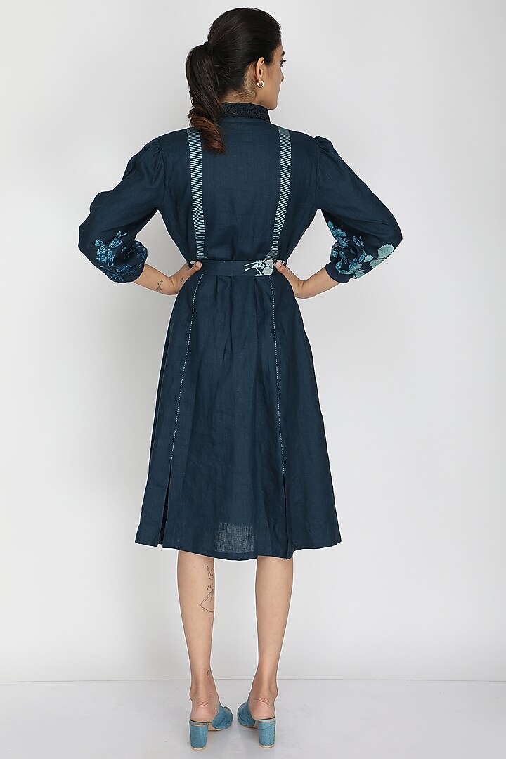 Blue Printed Summer Dress by Arcvsh by Pallavi Singh at Pernia's Pop Up Shop