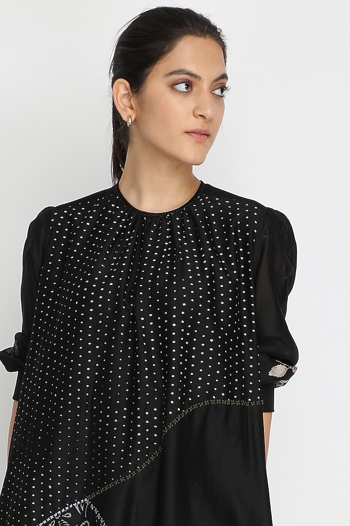 Black Printed Summer Dress by Arcvsh by Pallavi Singh at Pernia's Pop Up Shop