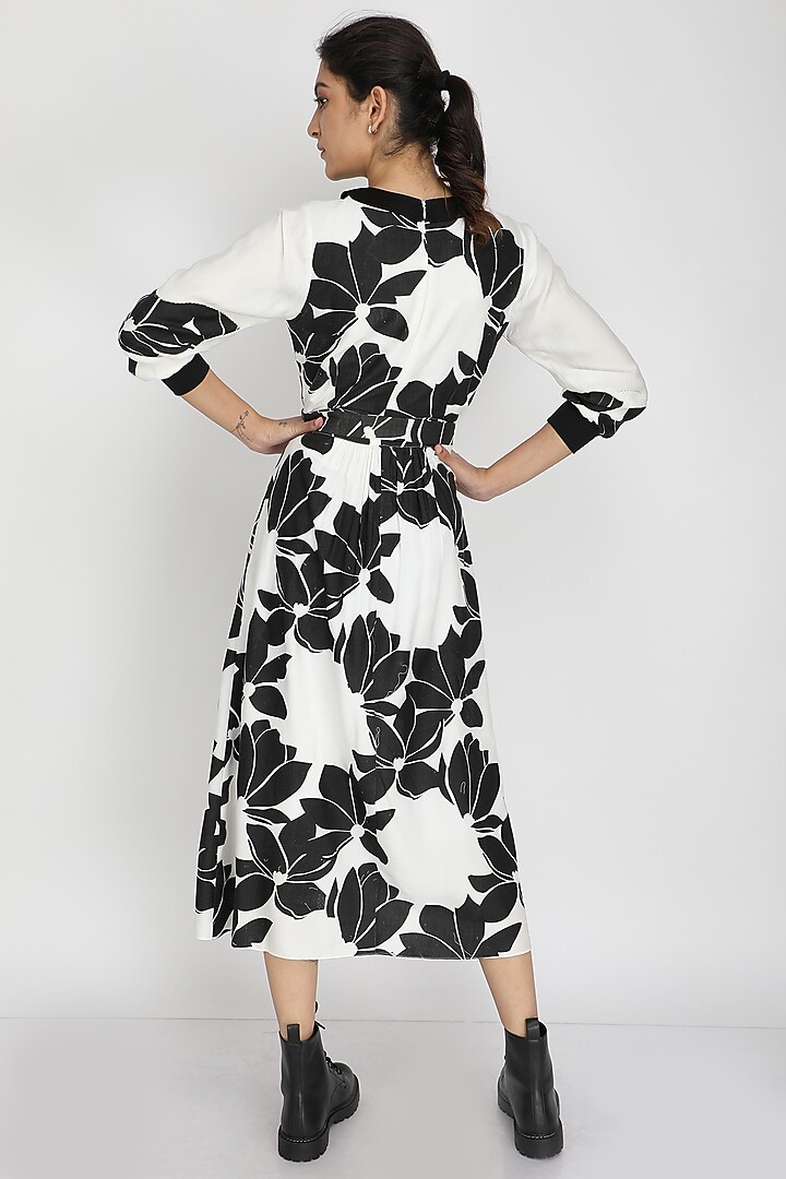Black & Ivory Printed Summer Dress by Arcvsh by Pallavi Singh at Pernia's Pop Up Shop