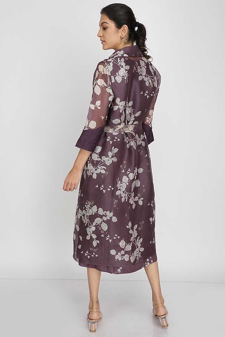 Lavender Printed Jacket Vacation Dress by Arcvsh by Pallavi Singh at Pernia's Pop Up Shop
