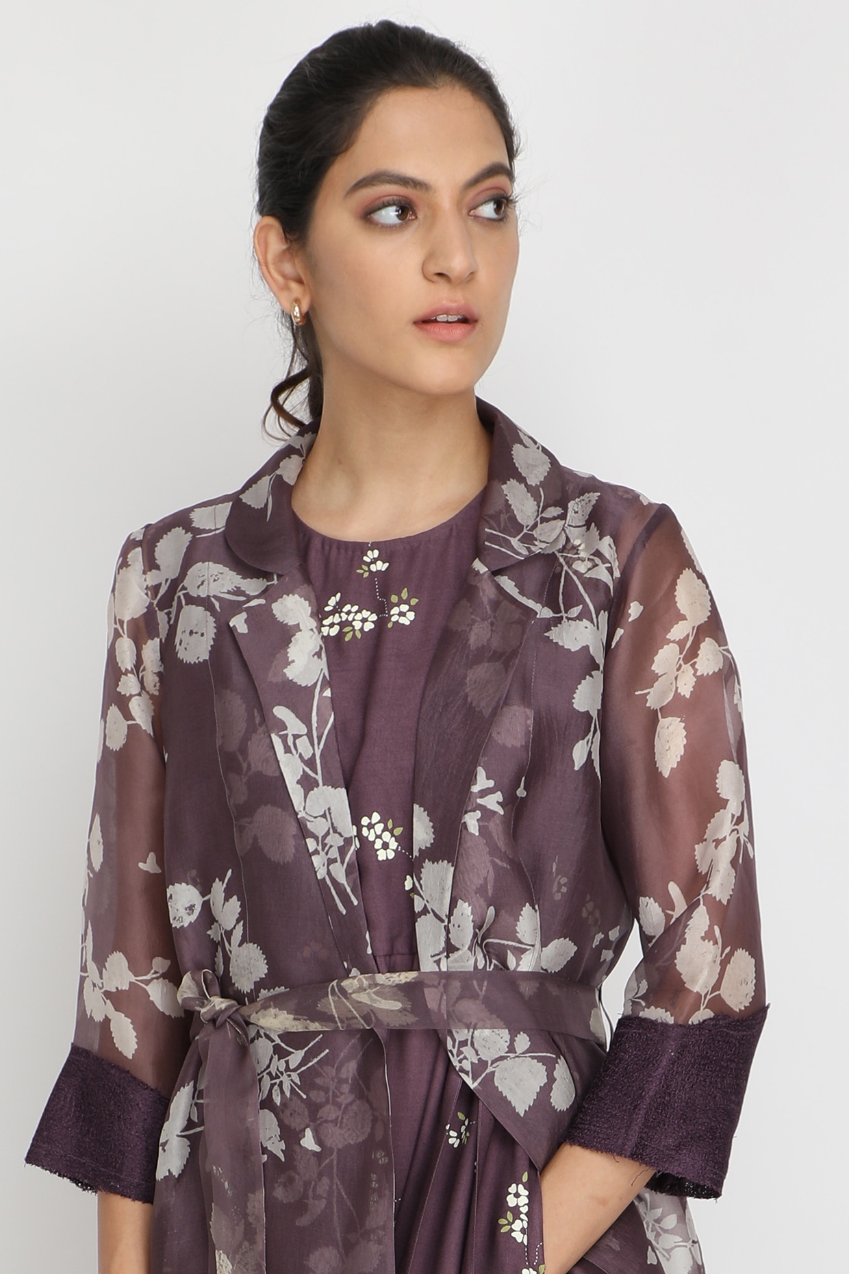 lavender jacket dress