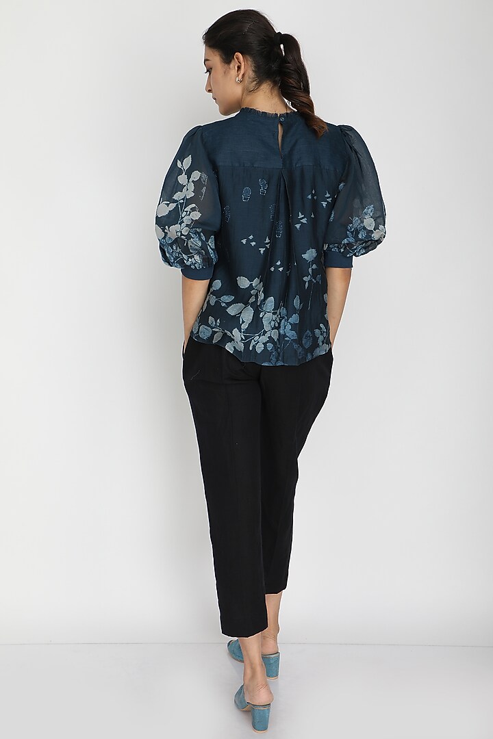 Blue Printed Top by Arcvsh by Pallavi Singh at Pernia's Pop Up Shop