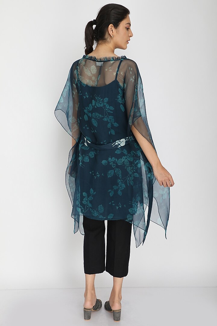 Blue Printed Tunic With Slip by Arcvsh by Pallavi Singh at Pernia's Pop Up Shop
