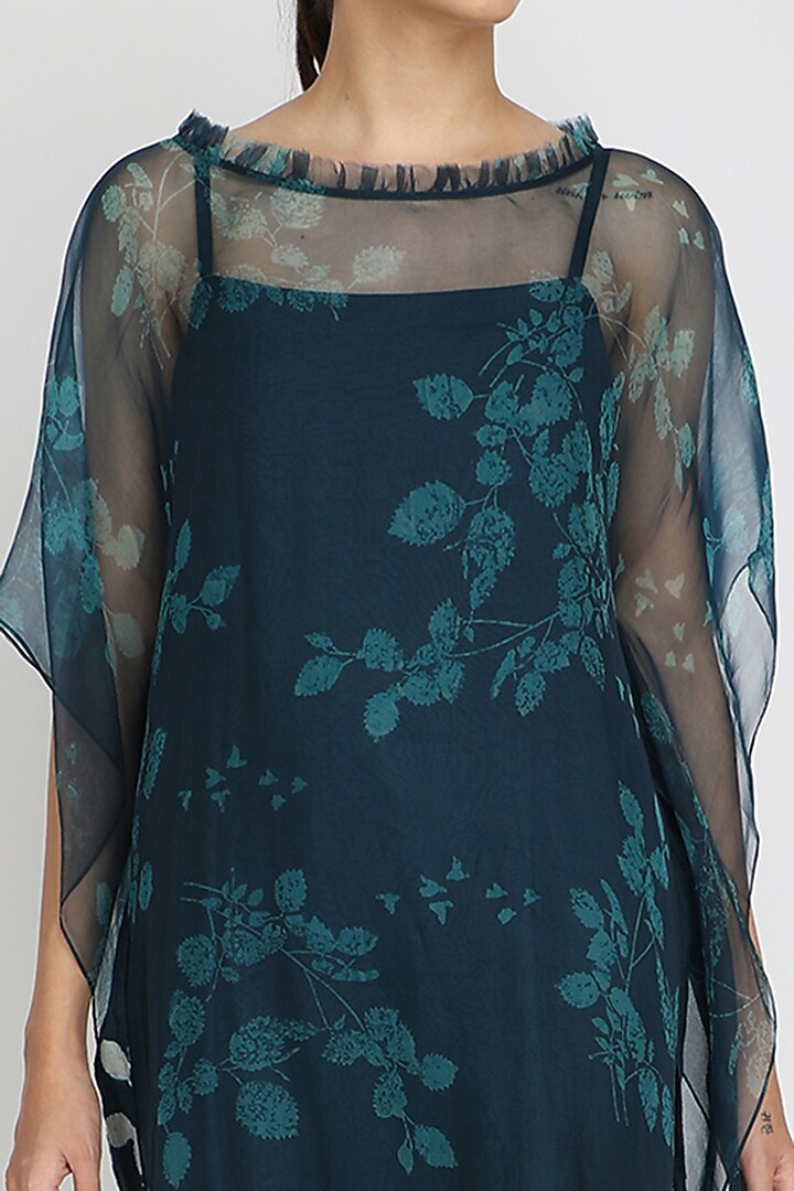 Blue Printed Tunic With Slip by Arcvsh by Pallavi Singh at Pernia's Pop Up Shop