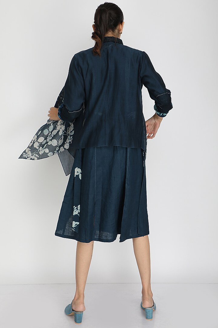 Blue Printed A-Line Summer Dress by Arcvsh by Pallavi Singh at Pernia's Pop Up Shop