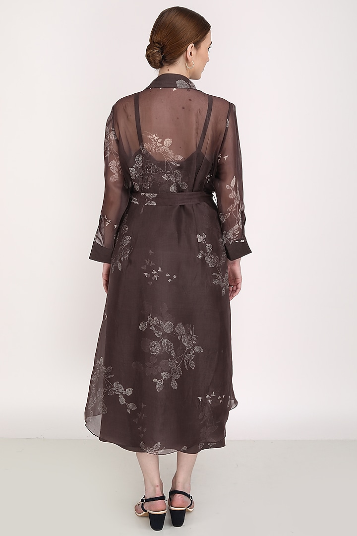 Grey Printed Vacation Dress by Arcvsh by Pallavi Singh at Pernia's Pop Up Shop