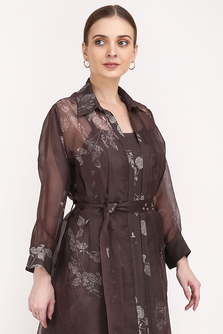 Grey Printed Vacation Dress by Arcvsh by Pallavi Singh at Pernia's Pop Up Shop