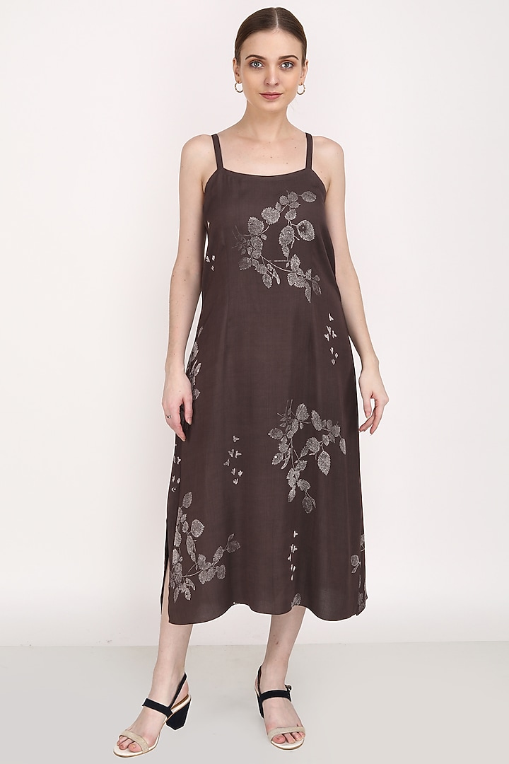 Grey Printed Vacation Dress by Arcvsh by Pallavi Singh at Pernia's Pop Up Shop